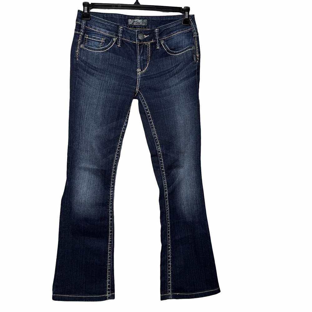 Silver Jeans Aiko Bootcut Womens 28 x27.5 Dark Wash Low Rise Y2K Western Cowgirl